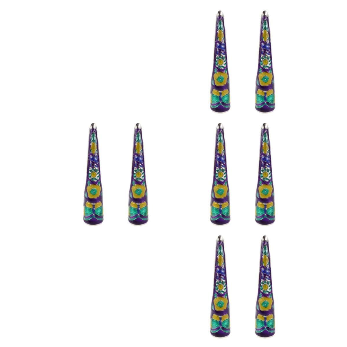Healeved 8 Pezzi Set di Unghie Finte Stile Palazzo in Lega Blu, Staccabili e Facili da Applicare, Perfette per Feste di Halloween e Servizi Fotografici a Tema