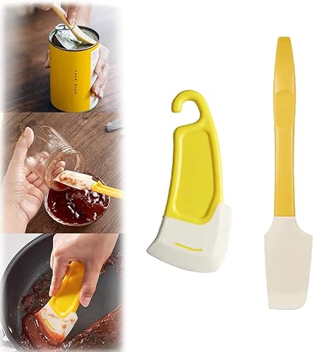 2023 Nuevo raspador de silicona curvada, mini espátula de cocina de silicona, cepillo de limpieza de silicona multifuncional, raspadores de tarros