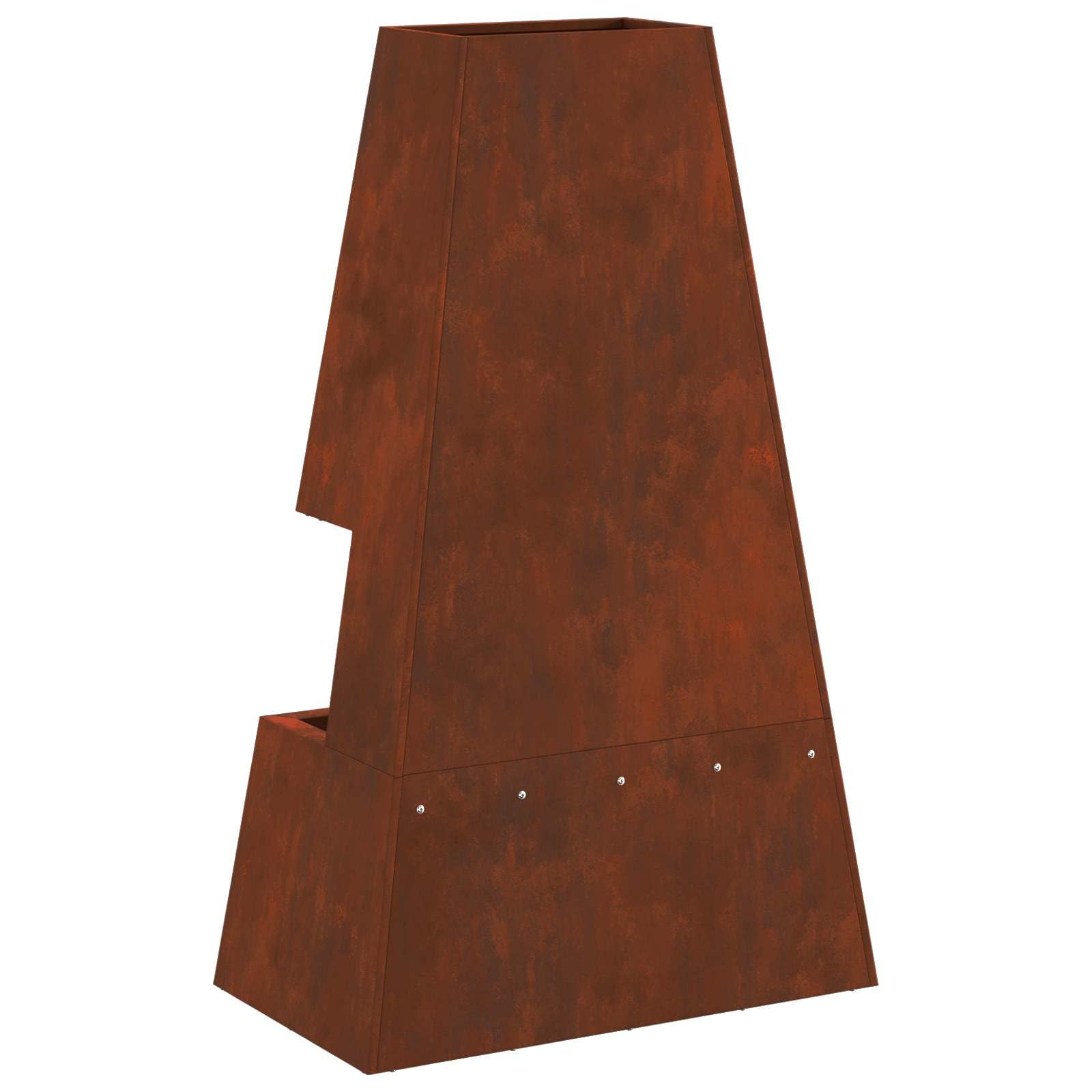 Palenisko brązowe z odpornej na warunki atmosferyczne stali 60 x 35 x 100 cm o dużej pojemności do drewna, idealne do ogrodu, na taras i na zewnątrz, ciepło z romantyczną atmosferą