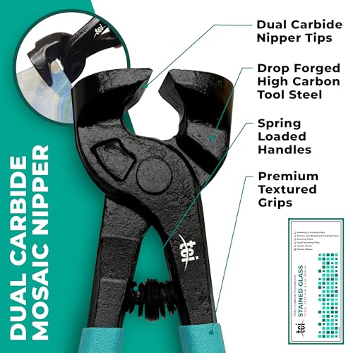 Image of Professional Glass and Mosaic Nipper, Perfect for Stained, Mosaic and Fused Glass Projects. Craft Beauty