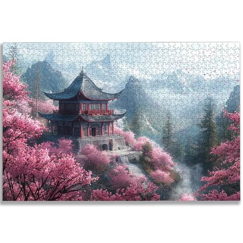 Puzzle de 1500 peças, puzzle paisagem com caixa para adultos, DIY Japão quebra-cabeças de madeira para adultos, 1500 peças de quebra-cabeças desafiadoras, para decoração de casa, presente para mulher