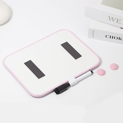 Miniatura 6 de Pizarra magnética de borrado en seco para casillero escolar, 6 x 8 pulgadas, rosa caramelo enmarcado con marcador y 2 imanes, pequeña pizarra blanca