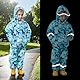 FILOWA Kinder Regenanzug für Baby Jungen Wasserdicht Leicht Regenjacke und Regenhose Atmungsaktiv Regenkleidung mit Reflektor Regenset Zweiteiliger Regendichte Kleidung 1-2 Jahre, Blau Dinosaurier