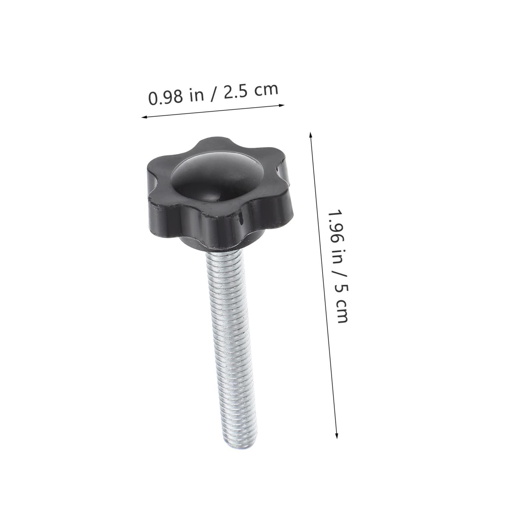 PRETYZOOM Abs Carbon Steel M4x40 Clamp Knob Hexagonal Handle Washers for Bolts in/Out Patio Umbrella Accessory
