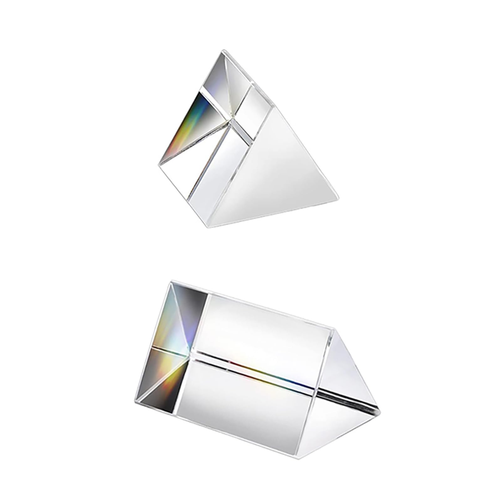 2PCS Crystal Optical Glass Triangular Prism, Width 30mm, 30/50mm Prism Rainbow Spectrum Experiments Glass, K9 Crystal Triangle Prism, Clear Lens For Light Spectrum Physics, Rainbow Effect Photo