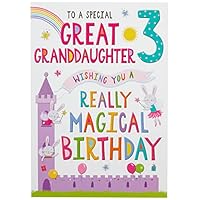 Regal Publishing Juvenile Birthday Card Age 3 Great Granddaughter - 9 x 6 inches