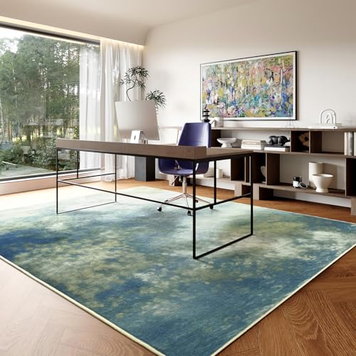 Tapete decorativo 5x7 azul verde miniatura 4