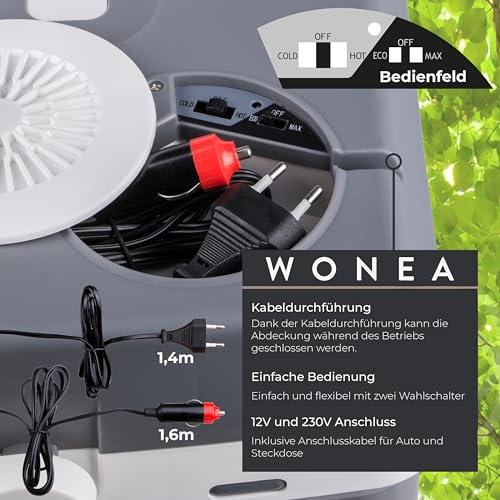 WONEA 32 Liter Thermoelektrische Kühlbox 12V 230V KÜHLEN und WÄRMEN Camping Kühlbox Auto LKW