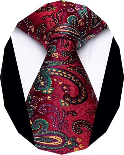 Image of YourTies Paisley Men's Necktie Woven Silk Floral Ties for Men Designer Formal Business Party Wedding