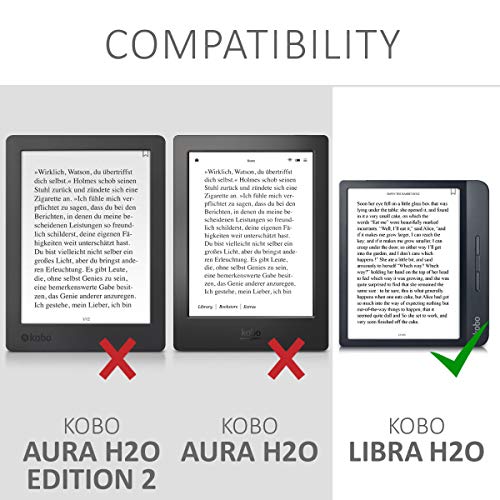kwmobile hoes compatibel met Kobo Libra H2O - Hoesje voor ereader in turquoise/bruin/mintgroen - Slapende Uil - Met… - Image 7