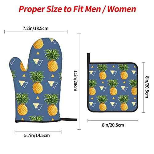 Maniques et gants de cuisine ananas doré design chic et isolant