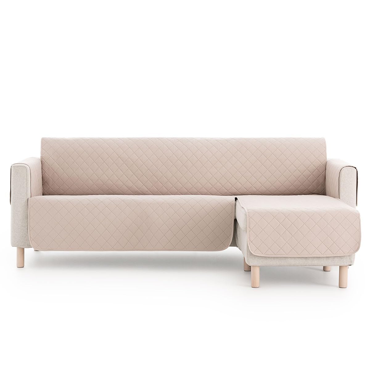 Lanovenanube - Padded Chaise Longue Cover Mallorca - Practical - Left 240 cm - Beige C02