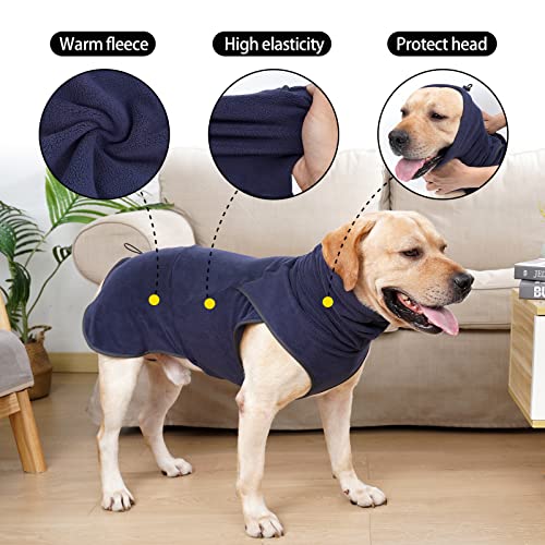 LIANZIMAU Hundepullover Grosse Hunde Fleece Hundemantel Fleecejacke Wintermantel Hunde Pullover für kleine mittelgroße große Hund Warm Hundejacke Wolters Hundemantel