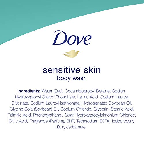 Dove Sulfate Free and Hypoallergenic, Sensitive Skin Body Wash, 22 Fl Oz (Pack of 4) - Image 15
