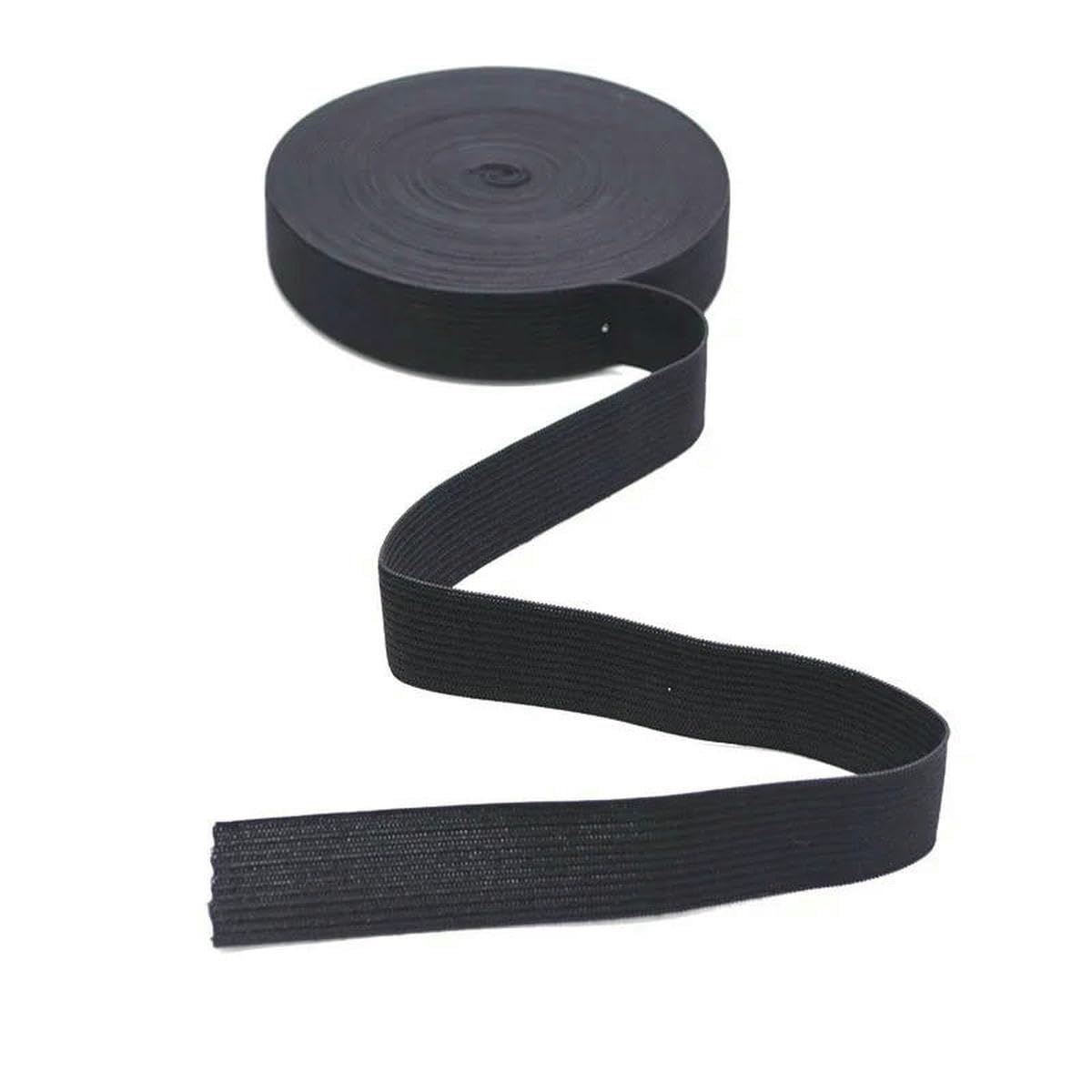 elastyczna taśma krawiecka, Gumka do szycia 40 metrów Dzianina o wysokiej elastyczności wielokolorowa 15-50 mm(Black,50mm)