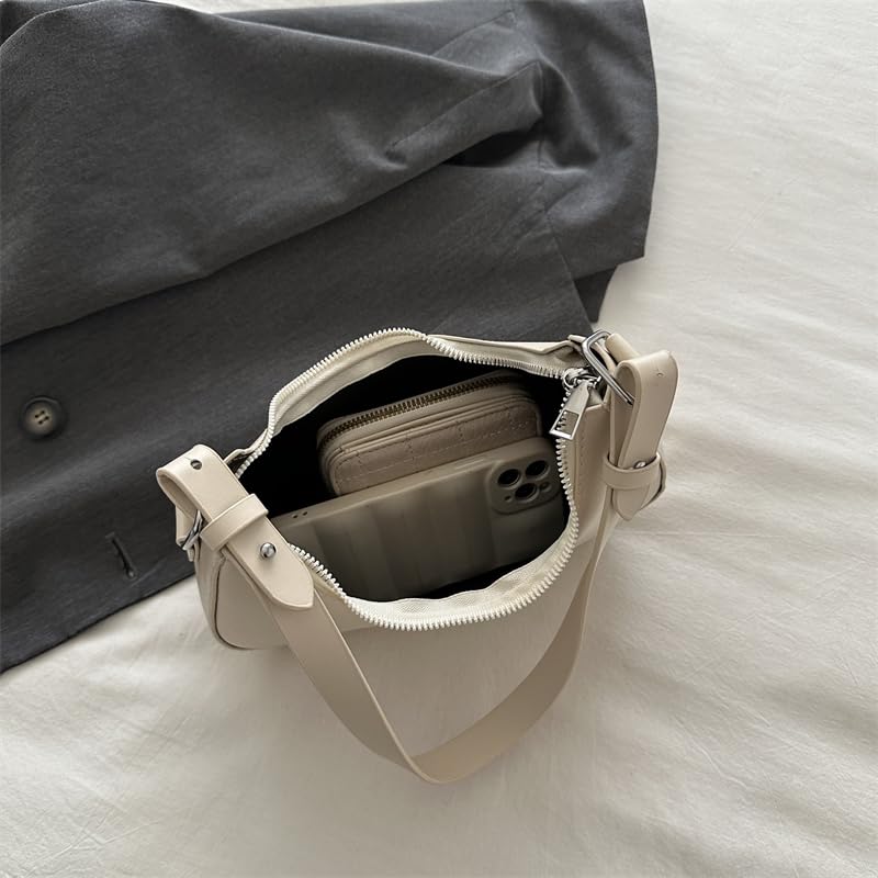 Women PU Underarm Bag with Zipper Bowknot Trendy Handbag Leather Shoulder Bag Half Moon Bag for Vacation Travel Commuting2