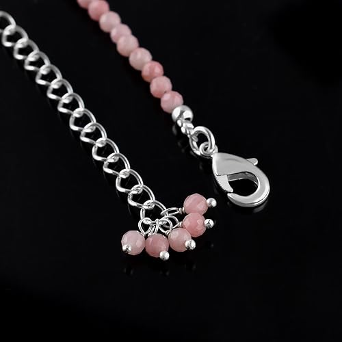 Miniatura 116 de Natural Grey Moonstone Gemstone Micro Round Beads Dainty Choker Necklace Jewelry for Women Healing Chakra Crystals June Birthstone Gift for Her