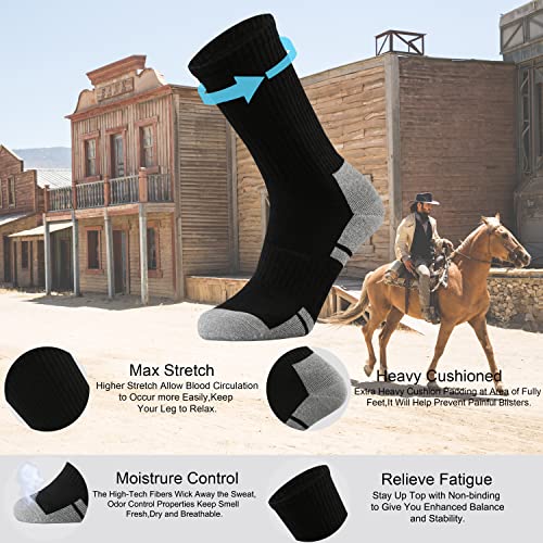 Ortis Men's Cotton Cushion Crew Socks Moisture Wicking Breathable Thick Warm Thermal for Athletic Heavy Duty Work Boot2