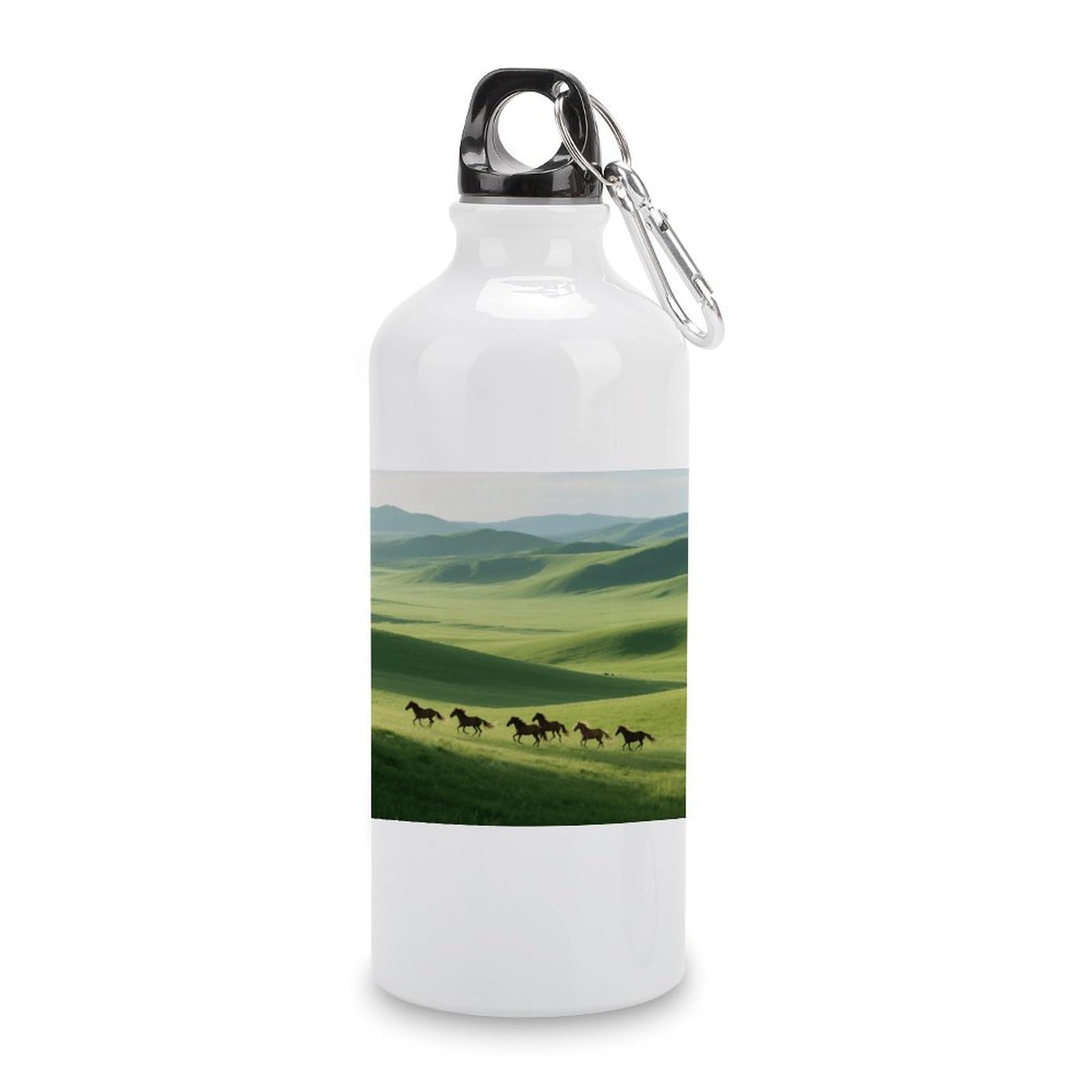 Fekiloot Style Grassland Horses Aluminum Water Bottle Travel Tumbler Reusable Lightweight Outdoor Sports Water Bottles For Gym Sports Camping Hiking Fishing600ml
