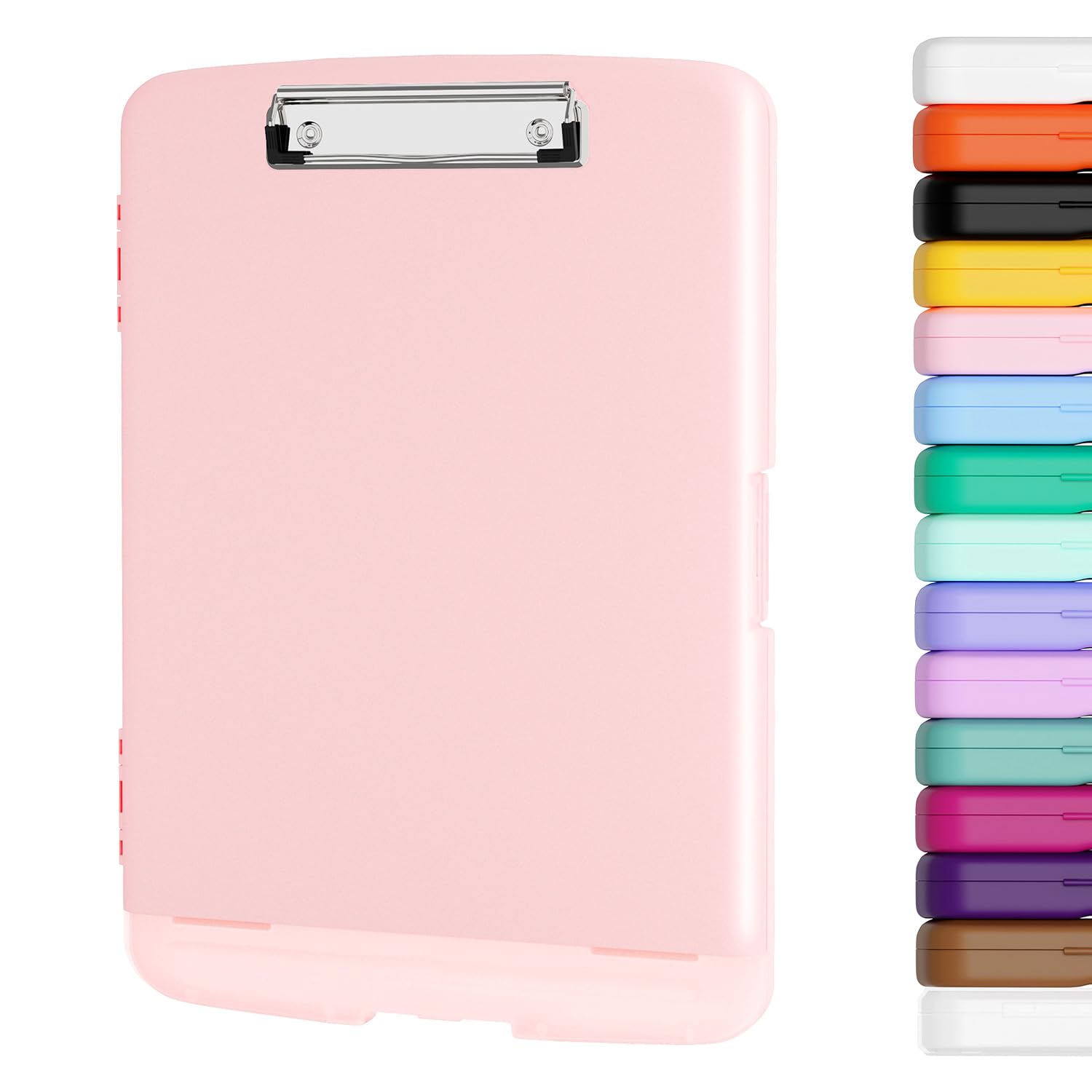 Piasoenc Clipboard with Storage, 8.5 x 11 Organization Box with Pen Holder and A4 Legal Paper Folder, Folio & Side-Opening, Low Profile Clip,for