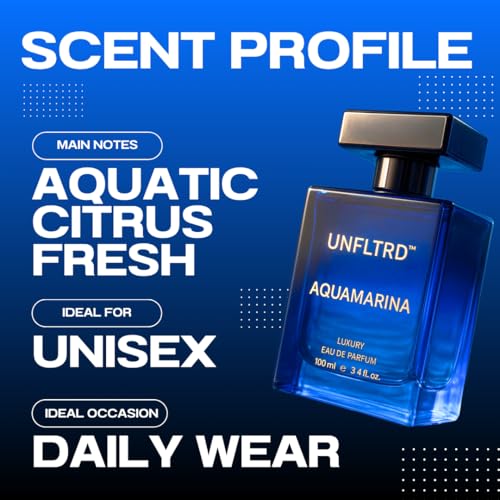 Image of AQUAMARINA | Eau De Parfum | EDP 100ml | Long Lasting Unisex Perfume | Aquatic, Marine, Fresh | Cool Daily Wear Fragrance | Aquatic Freshness in a Bottle | Perfect for Summers