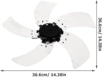 Vista 2 de LIFKOME Cuchillas de ventilador de piso, aspas de ventilador de soporte, 5 hojas, repuesto para accesorio de ventilador, piezas de reparación