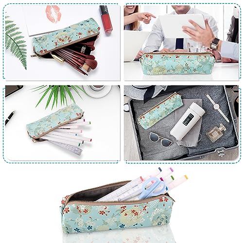 Image of iSuperb Vintage Pencil Case Embroidery Pen Pouch Zipper Pencil Bag for Office Organizer Storage Bag (green)