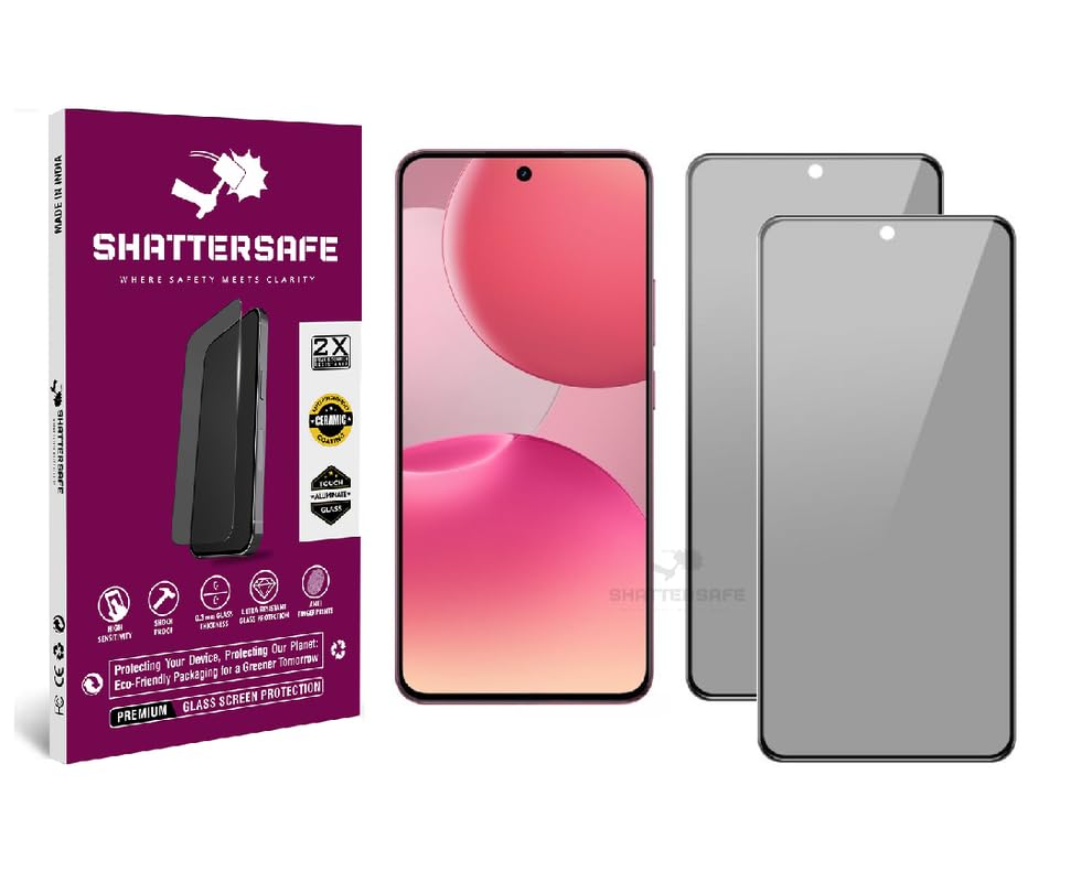Image of Anti-Spy Privacy Tempered Glass Compatible For Realme P4 [Pack of 2]. 9H Hardness, Anti-Scratch, Edge-to-Edge Protection With Easy Installation Kit & Case Friendly Fit.