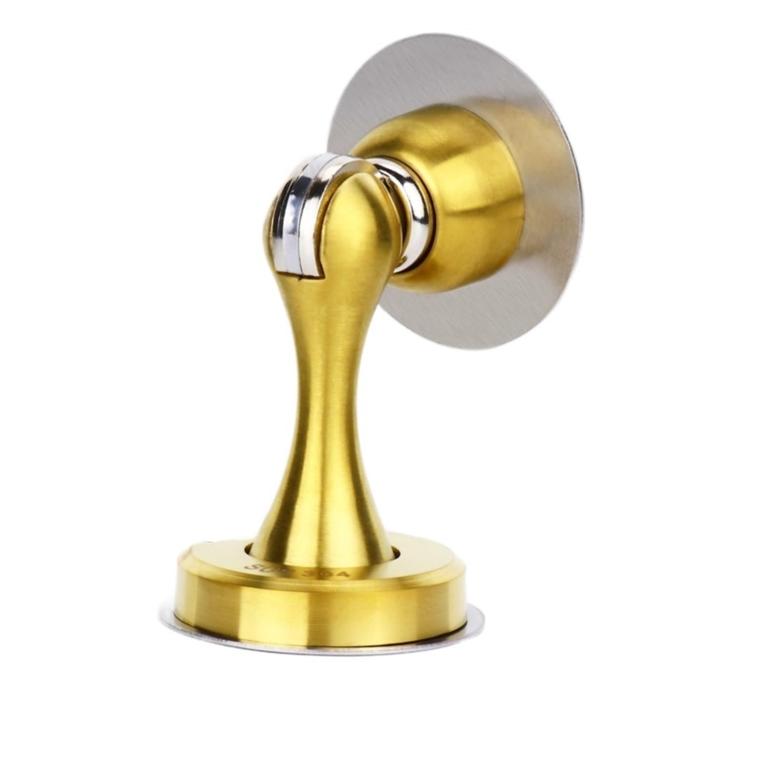 Luercher Gold Door Stop Door Stopper Magnetic Door Stop Stainless Steel Magnetic Door Catch No Drilling Screws 3M Adhesive Tape(Gold)