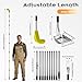 13ft Gutter Cleaning Tools from The Ground, 3-in-1 Gutter Cleaner with Replaceable Brush, Shovel & Scraper, 180° Adjustable Rotating & Lockable Head, Stainless Steel Pole for Leaves & Debris Removal