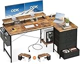 schreibtisch holz massiv kiefer 【Eckschreibtisch mit Stauraum】 Der ODK L-förmige Schreibtisch verfügt über 4 Schubladen und eine Aufbewahrungstasche, die Ihnen viel Stauraum unter dem Schreibtisch bietet, damit Sie Ihre Bücher, Arbeitsmappen und kleine Büroutensilien aufbewahren können, was Ihre Arbeit und Ihr Studium effizienter macht.