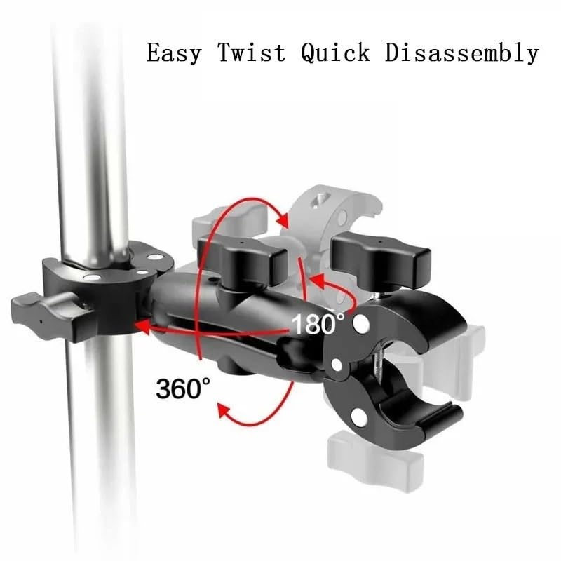Compatibile con GOPRO Doppio Morsetto Crab Clamp per Bici | Staffa Manubrio, per Insta360, Action Camera(L)