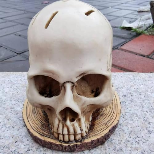 Bloque de almacenamiento de cuchillos de calavera con acabado gótico realista 4