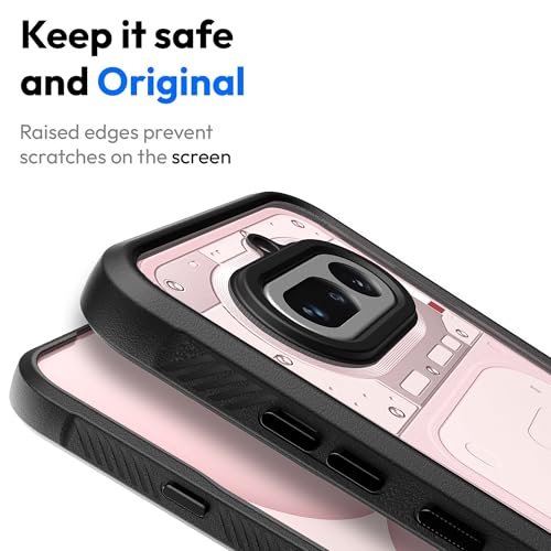 Image of KAPAVER Impulse Sandstone Back Cover Case for Nothing Phone 4a | Hard 360 Protection Clear Case for Nothing Phone 4a (Black)