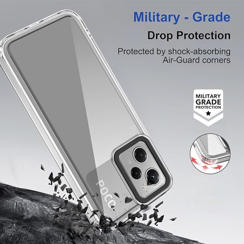 Image of Zapcase Back Case Cover for Poco X5 Pro 5G | Compatible for Poco X5 Pro 5G Back Cover | Case Cover with Camera Protection | (TPU + PC | Transparent)