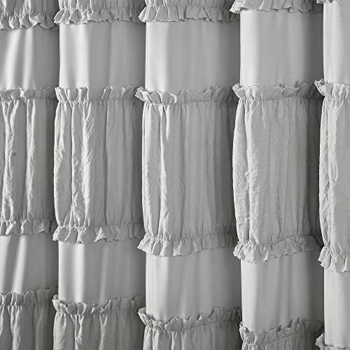 Lush Decor, 72" x 72", Gray Nova Ruffle Shower Curtain, Grey, W 72" x L 72" (1 Panels) - Image 3