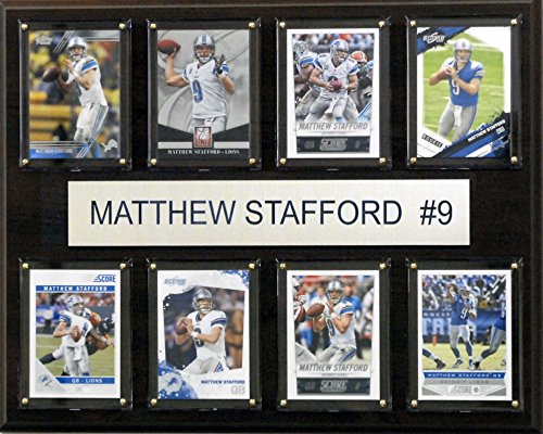 NFL Detroit Lions Matthew Stafford 8-Card Plaque, 12 x 15-Inch