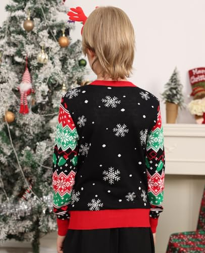Cutemile Kids Boy Ugly Christmas Sweaters Size 5-14 Girls Light Up Xmas Sweaters for Party4