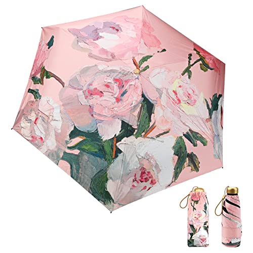 Jodsen Folding Mini Umbrella, 6 Ribs Compact Umbrella Windproof Strong, Small with Watercolour Patterns, UV Protection Travel Fast Dry and Lightweight Portable for Women Men (G) Jodsen Folding Mini Umbrella, 6 Ribs Compact Umbrella Windproof Strong, Small with Watercolour Patterns, UV Protection Travel Fast Dry and Lightweight Portable for Women Men (G)