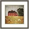 Amanti Art Wood Framed Wall Art Print Red Saltbox House by Dawne Polis 21 in W x 21 in H Svelte Clay Grey Frame Medium