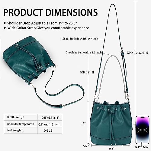 Image of AFKOMST Medium Bucket Bag for Women, Convertible Shoulder Crossbody Tote
