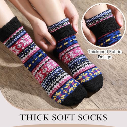 Vabean 30 Pairs Women's Wool Socks Thick Women Vintage Warm Comfortable Socks for Festival Gifts4