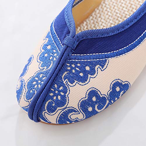 Unpafcxddyig Women's Embroidered Flats Backless Shoes Household Chinese Style Casual Slippers4