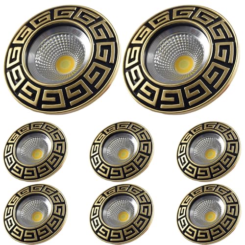 QUSYZD Foco LED empotrable Ajustable, Panel de Resina de 4,3 Pulgadas con Deflector, lámparas de Techo de Estilo Chino para Interiores Tradicionales, Paquete de 8, Foco de 7 W,Spotlight 7W