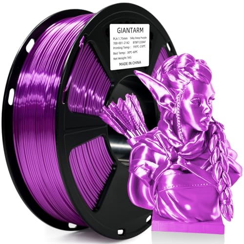 Image of GIANTARM 3D Printer Filament, Shiny Silk Dark Purple PLA Filament, 1Kg(2.2lbs) Spool, 1.75mm Dimension Accuracy + /- 0.02mm, 3D Printing Filament