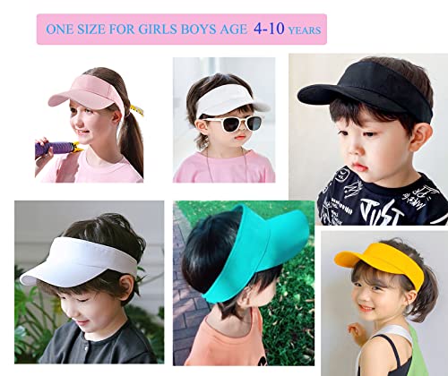 Kinder Visor Cap Sonnenhut 4-10 Jahre Jungen Mädchen Sonnenschutz Sonnenvisier Kind Running Visor Golf Tennis Kappe mit Sonnenblende Schirmmütze Baseball Kappe Baseballmütze Strand Sommerhut