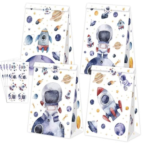 BQK 24Pcs Space Goodie Bags for Party Favors Gift and Birthday Decorations - Party Supplies