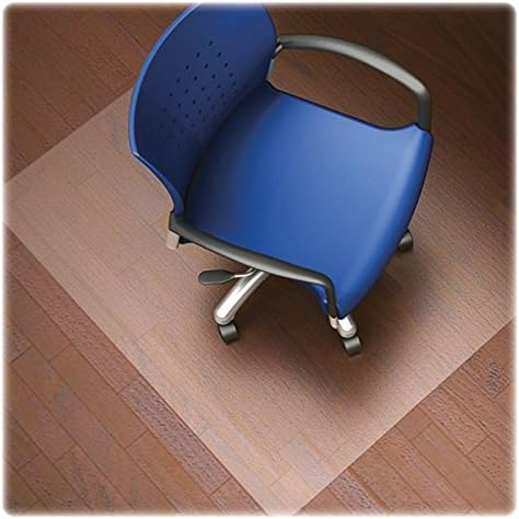 Lorell Nonstudded Design Hardwood Surface 48 x 36-Inch Vinyl Chair Mat, Clear