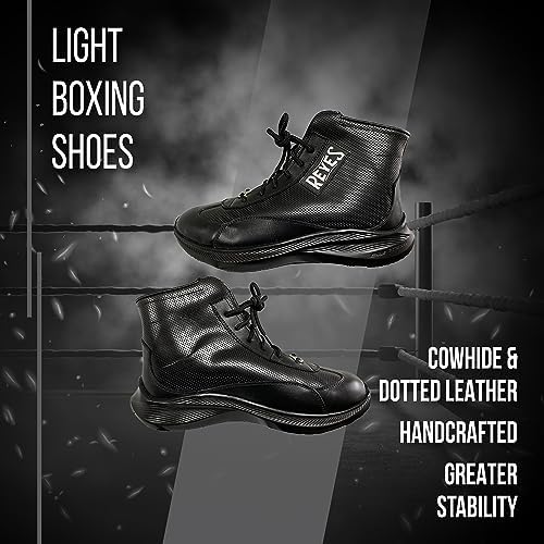 CLETO REYES Lace Up Mid Boxing Shoes for Fighting, Sparring, Training, MMA, Kickboxing, Muay Thai, Black, Size US 11 | Image 1
