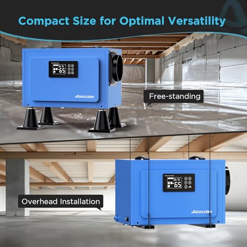 125 Pints Commercial Dehumidifier for Crawl Spaces & Basements with Drain Hose, Industrial Grade Water Damage Restoration for up to 6,000 sq ft, Auto Defrost, Memory Starting